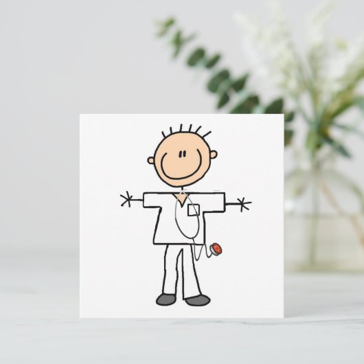 Male Stick Figure Nurse T-shirts and Gifts (Standing Front)