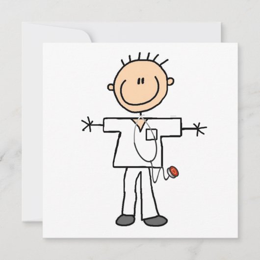 Male Stick Figure Nurse T-shirts and Gifts (Front)