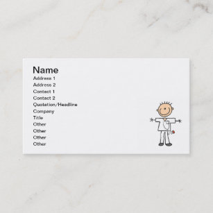 Male Stick Figure Nurse T-shirts and Gifts Business Card