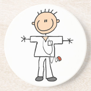 Male Stick Figure Nurse T-shirts and Gifts Drink Coaster