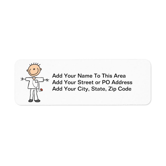 Male Stick Figure Nurse T-shirts and Gifts Label (Front)