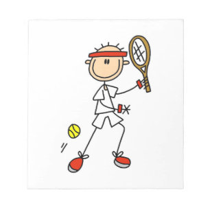 Male Stick Figure Tennis Player Notepad