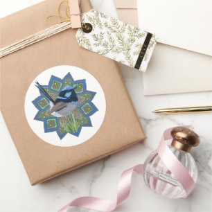 Male Superb Fairy-Wren Classic Round Sticker