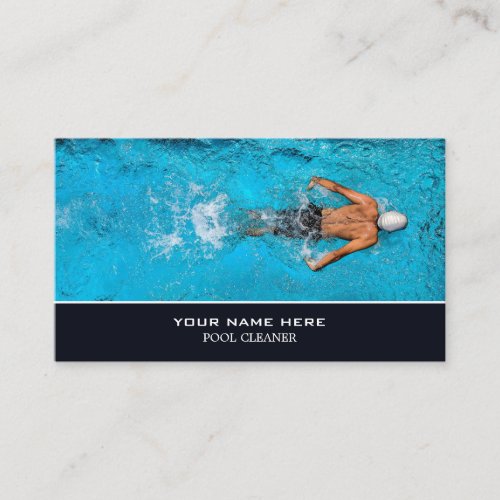 Male Swimmer Swimming Pool Cleaner Business Card