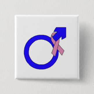 Male Symbol of Breast Cancer Support Button