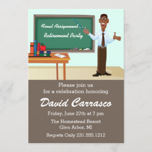 Male Teacher Retirement Party Invitation - African