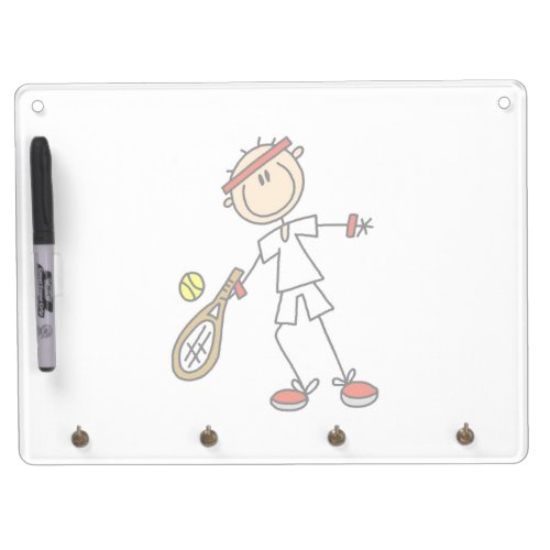 Male Tennis Player Dry Erase Board With Keychain Holder