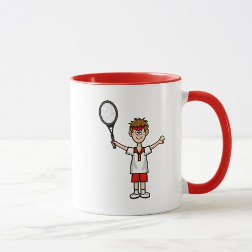Male Tennis Player Mug with Light Brown Hair