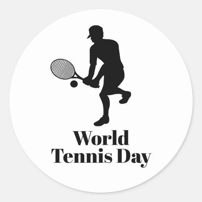 Male Tennis Player Silhouette Customize Stickers (Front)