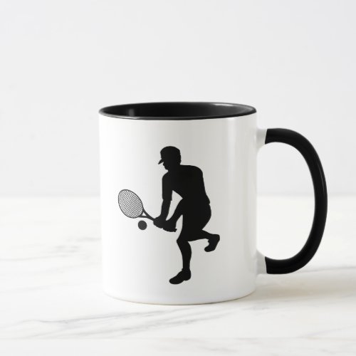 Male Tennis Player Silhouette Mug