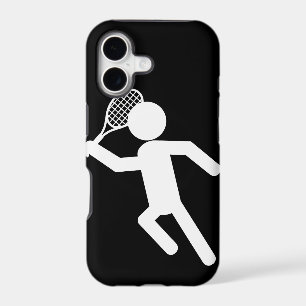 Male Tennis Player - Tennis Symbol (on Black) iPhone 17 Case