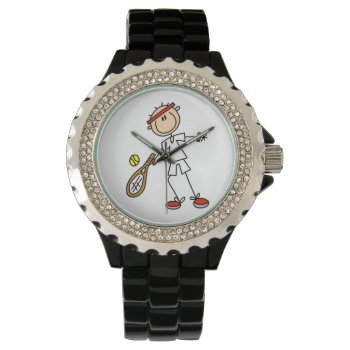 Male Tennis Player Watch by stick_figures at Zazzle