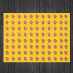 Male Thanksgiving Turkeys Fanned Tail Gold Tablecloth