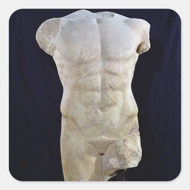 Male torso from Miletus, c.480 BC Square Sticker (Front)