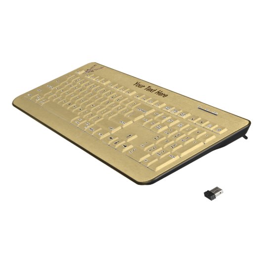 Male Trophy Deer Head Large Antlers light Brown Wireless Keyboard (Angled)
