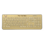 Male Trophy Deer Head Large Antlers light Brown Wireless Keyboard (Front)