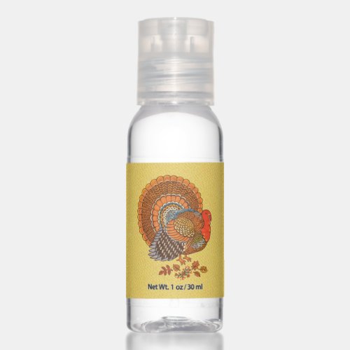 Male Turkey Fanned Tail Autumn Colored Feathers Hand Sanitizer