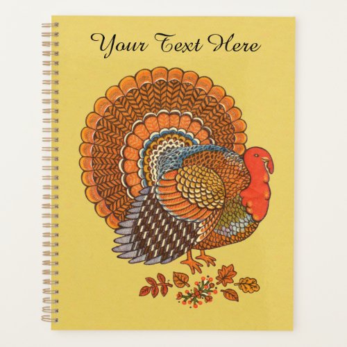 Male Turkey Fanned Tail Autumn Colors Feathers  Planner