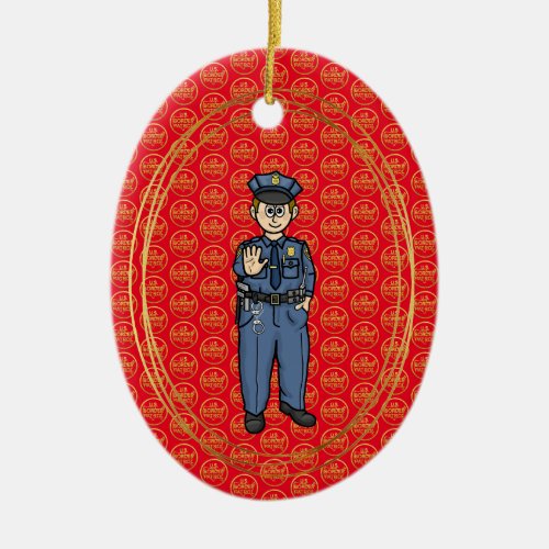 Male US Border Patrol Agent Christmas Ornament