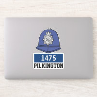 Male UK Police Constable Helmet with Name & Number Sticker