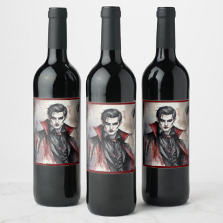 Male Vampire Wine Label