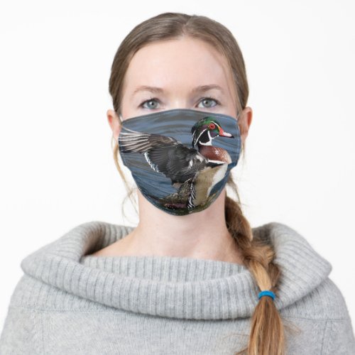 Male Wood Duck  Adult Cloth Face Mask