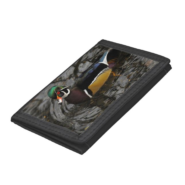 Male Wood Duck At Crystal Springs Rhododendron Tri-fold Wallet (Bottom)