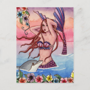 Maleah - Dolphin Mermaid Postcard