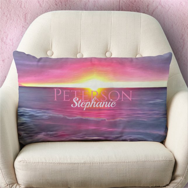 Malecon Sunset 0911 Lumbar Pillow (Creator Uploaded)