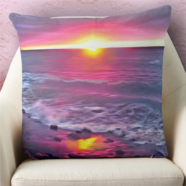 Malecon Sunset 0911 Throw Pillow (Creator Uploaded)