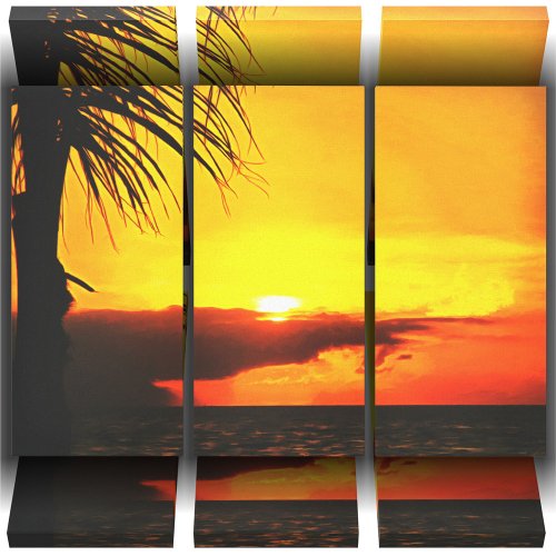Malecon Sunset 2441 Art Set Canvas Print