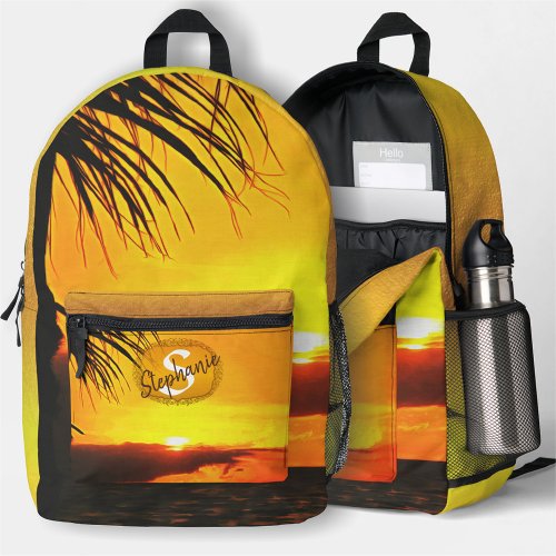 Malecon Sunset 2441 Printed Backpack