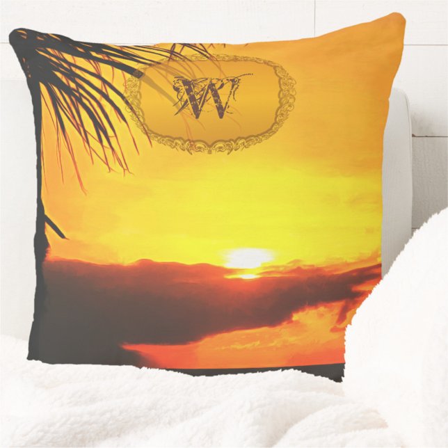 Malecon Sunset 2441 Throw Pillow (Creator Uploaded)
