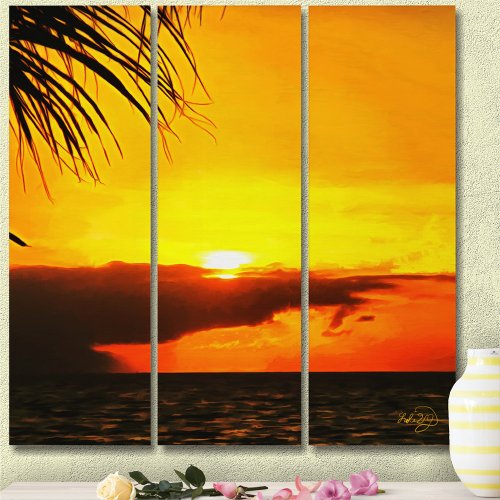Malecon Sunset 2441 Triptych