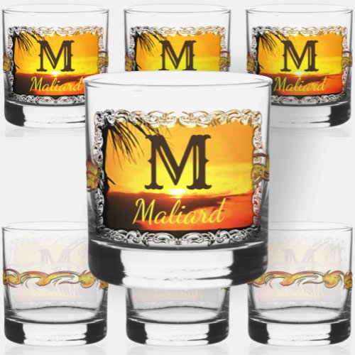 Malecon Sunset 2441 Whiskey Glass
