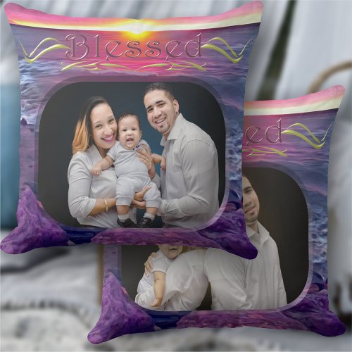 Malecon Sunset Family Blessed 0911 Throw Pillow