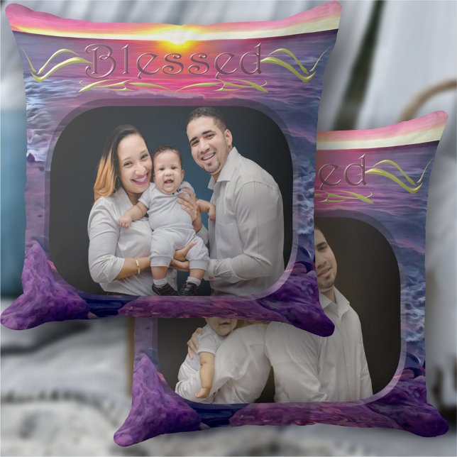 Malecon Sunset Family Blessed 0911 Throw Pillow (Creator Uploaded)