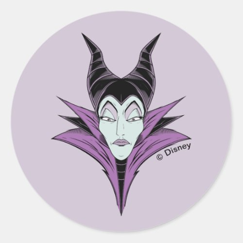 Maleficent  A Dark Face Classic Round Sticker