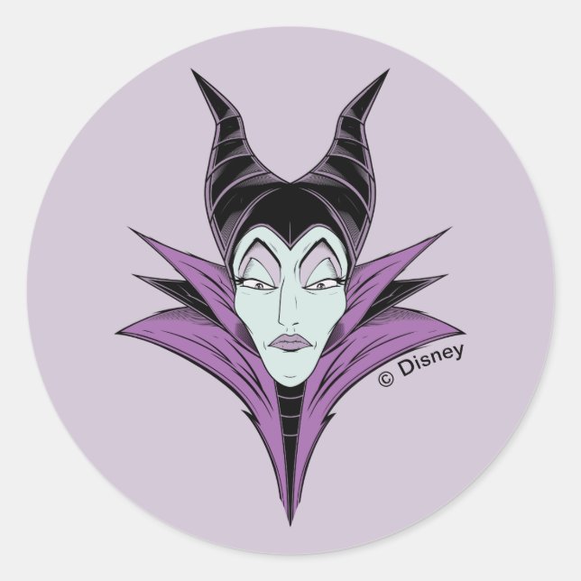 Maleficent | A Dark Face Classic Round Sticker (Front)