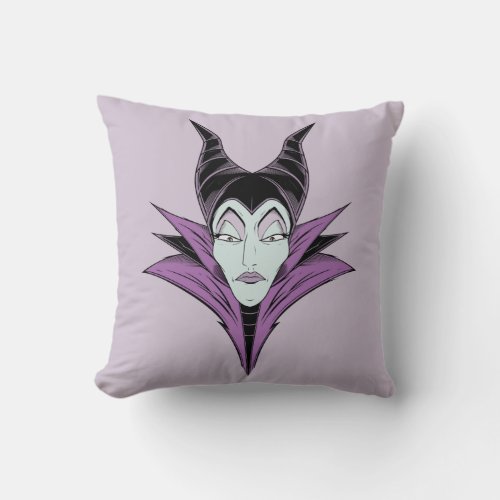 Maleficent  A Dark Face Throw Pillow