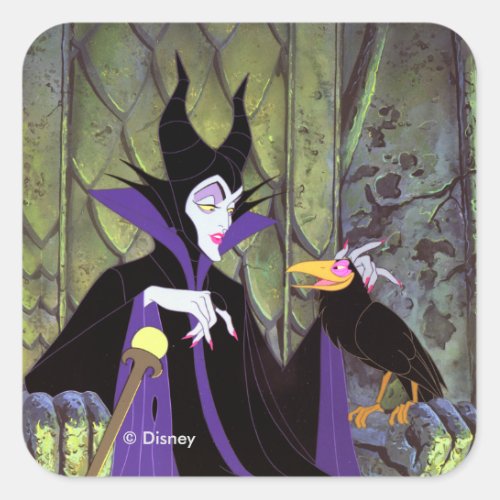 Maleficent  And Diablo Square Sticker