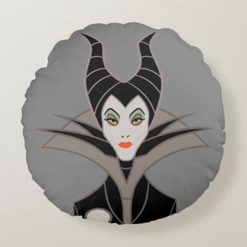 Maleficent  In A Dark Design Round Pillow