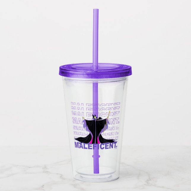 Maleficent | In Purple Text Acrylic Tumbler (Front)