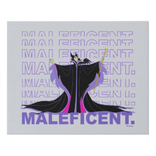 Maleficent In Purple Text Faux Canvas Print