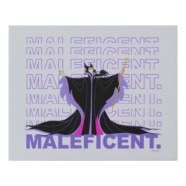 Maleficent | In Purple Text Faux Canvas Print (Front)