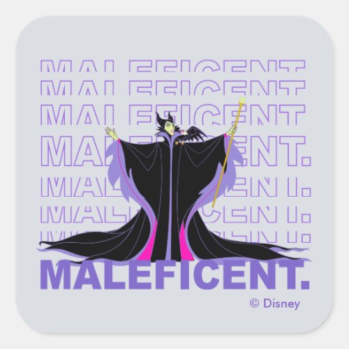 Maleficent  In Purple Text Square Sticker