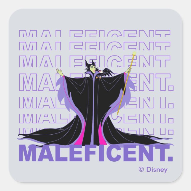 Maleficent | In Purple Text Square Sticker (Front)