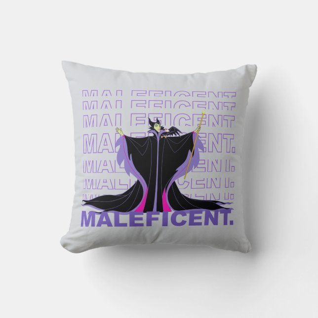 Maleficent | In Purple Text Throw Pillow (Front)