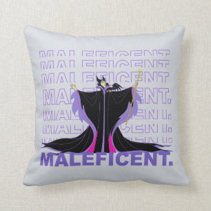 Maleficent In Purple Text Throw Pillow