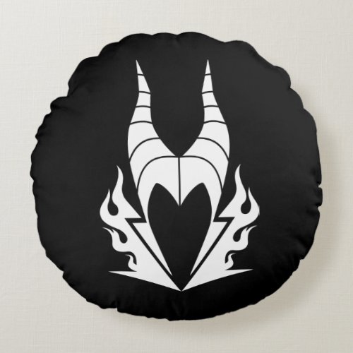 Maleficent Logo Round Pillow